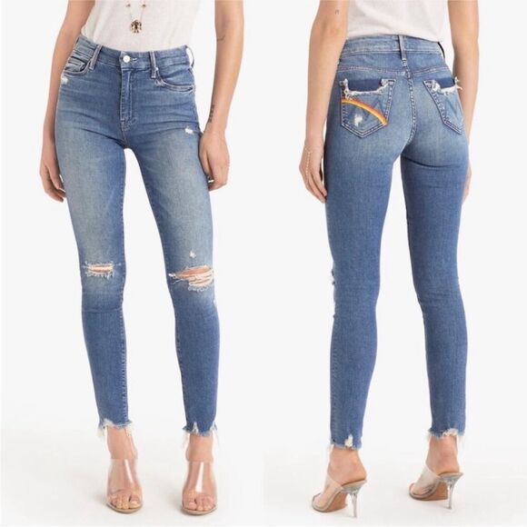 MOTHER High waisted looker ankle chew learning to hula jeans women’s size 25